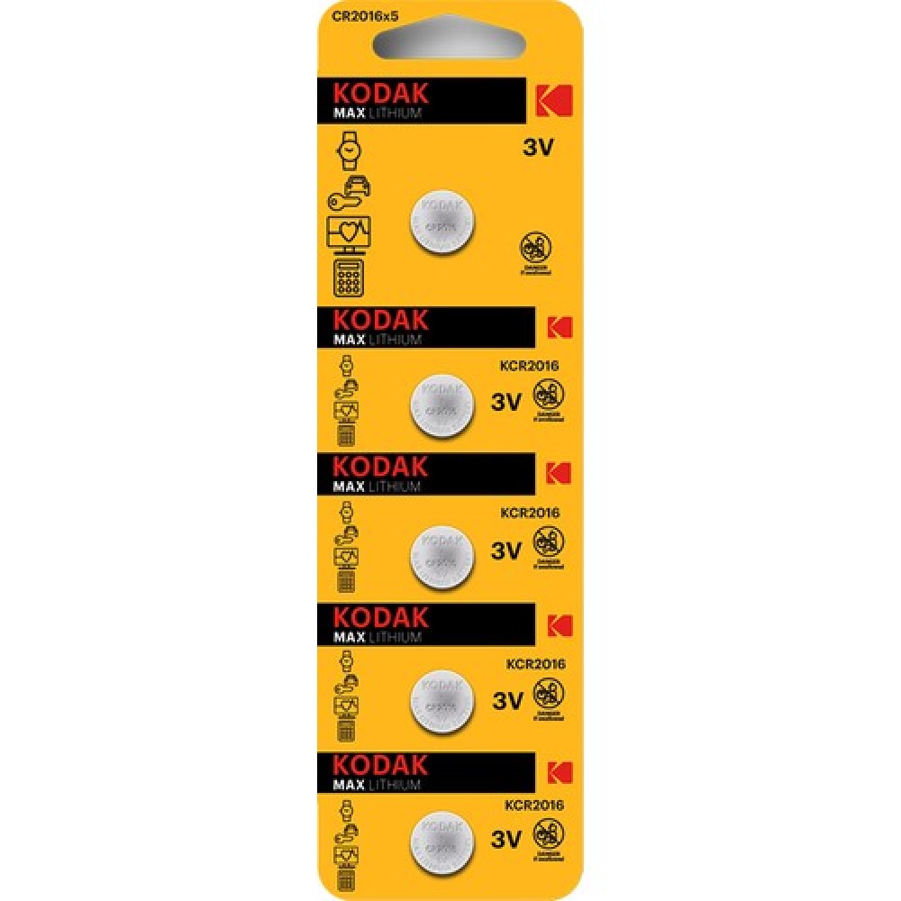 KODAK CR2016 LITYUM 3V PİL, 5'Lİ AMBALAJ